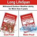 2 Pack Reserved Parking for Employees Only Sign, Violators Will Be Towed Away at Vehicle Owner's Expense, 10" x 14" Reflective Rust Free Aluminum, UV Protected, Durable Ink, Easy to Mount