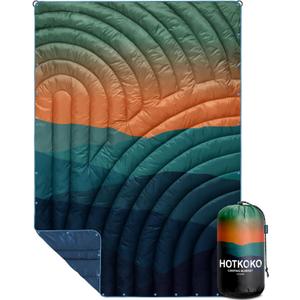 Camping Blanket,Lightweight Puffy Printed Camping Blanket Packable Outdoor Blanket for Camping,Traveling, Stadium, Hiking, Picnics (52x75", Dawn)