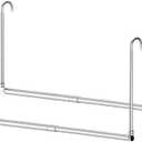 Hanging Closet Rod, 2 Pack Adjustable Width and Height Closet Rods for Hanging Clothes, Premium Stainless-Steel Closet Rod for Ultimate Space Optimization, for Hanging and Drying Clothes, Silver