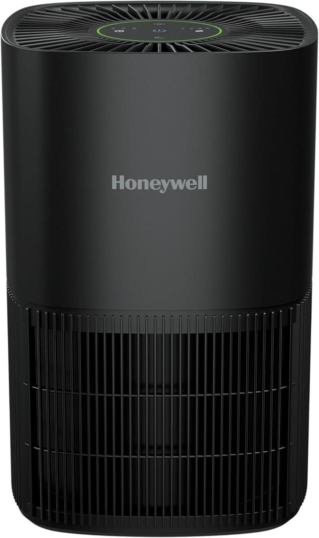 Honeywell Allergen Plus Compact HEPA Small Room Air Purifiers for Home, Up to 530 Ft Coverage, 3-in-1 Filter, Pet Dander, Smoke & Odor Reducer Air Quality Sensor with Auto Mode, Black, HPA125B