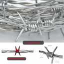 Barbed Wire Fence - 328 Ft, 4 Point, 18 Gauge(1.6mm) Barb Wire Roll - Strong and Flexible for Crafts, Yard, Garden and Critter Deterrent