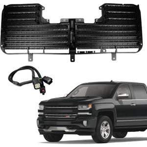 Radiator Shutter Assembly Compatible with Chevrolet Chevy Silverado 1500 GMC Sierra 1500 2017 2018 2019 84363184 601-374