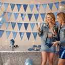 HESTYA 5 Pack 49 Ft Denim Pennant Banner, Blue Jean Theme Triangle Garland, Cowboy Western Party Decorations, Rustic Farmhouse Bunting for Baby Shower, Birthday, Graduation, Country Festival Supplies, Denim