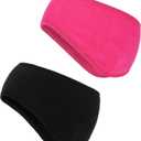Boao 2 Pieces Fleece Ear Warmers for Women Men Headband Earmuffs Winter Ear Covers for Running Hiking Cycling Skiing Jogging