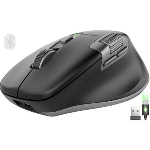 SABLUTE Ergonomic Wireless Mouse for Laptop with Ultra-Fast Scrolling, Side Scroll, Wired+2.4G,+2 Bluetooth, 5 Programmable Buttons, 8K DPI, 800mAh Rechargeable, MAM6 Quiet Office Mice for PC, Desktop