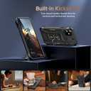 2 x Goodon for iPhone 11 Case with Sliding Camera Cover + Screen Protector - Metal Magnetic Kickstand - Military-Grade Shockproof Matte Protective Phone Cover 6.1" for Men Women Girls - Black