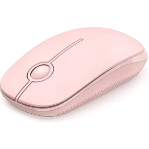 VssoPlor Wireless Mouse, 2.4G Slim Portable Computer Laptop Mouse with Nano Receiver Quiet Silent Optical Mice for Notebook, PC, Laptop, Computer-Pure Pink