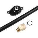 CARMOCAR 6.0L Oil Cooler Flush Kit with Black Aluminum Anodize Adapter replacement for Ford 2003 2004 2005 2006 2007 2008 2009 2010 Diesel