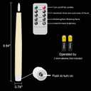 GenSwin Flameless Taper Candles with Remote Timer, Real Wax LED Flickering Candlesticks Battery Operated 3D Wick for Wedding, Party, Home(Ivory, 9.84", Set of 3)