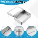 PATIKIL 2 Pcs Metal Tin Box, 5.1 x 3.7 x 1.5 Inch Rectangular Storage Tin Box with Lid Portable Tinplate Container with Window for Home Organizer Crafts Gifts Keys Cookies Cards Storage