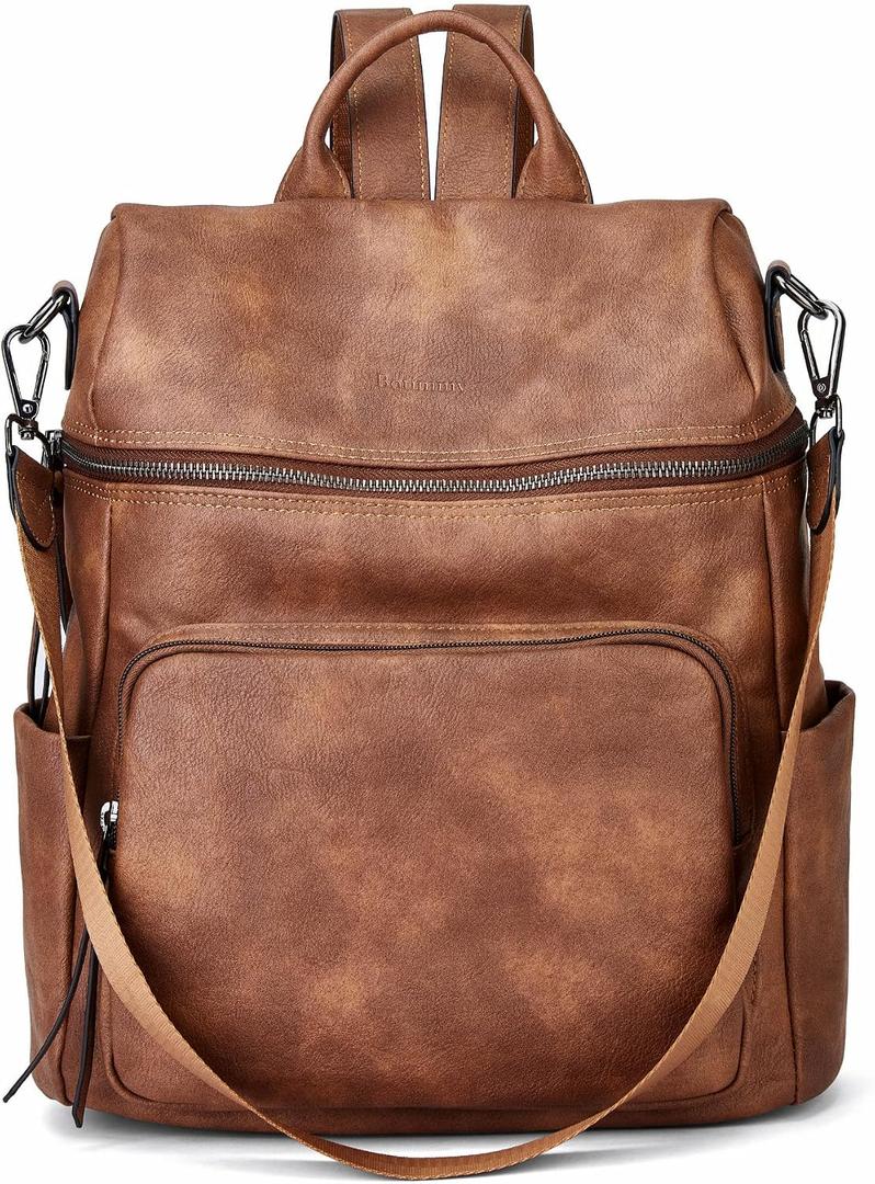 Anti-Theft Backpack Purse for Women, Convertible 3-in-1 Vegan Leather Backpack with Hidden Zipper, Adjustable Shoulder & Crossbody Bag for Travel and Daily Commute