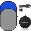 Blue& Gray Chromakey Backdrop with Clip,Portable 3X5ft Blue&Grey Screen 2 in 1 Pop Up Collapsible Backdrop for Photo and Video Shooting,Gaming