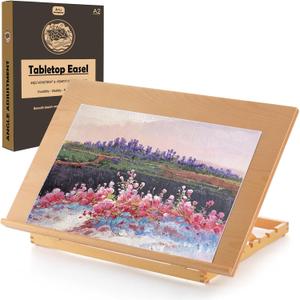 Tabletop Easel for Painting, 24.88"x17.28" Extra Large Adjustable Beechwood Drawing Board, Drawing Art Easel for Sketching and Diamond Art