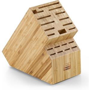 Cooks Standard Bamboo Knife Storage Block without Knives, 20 Slot Universal Knife Holder Countertop Butcher Block Knife Stand for Easy Kitchen Storage