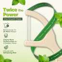 10 x Dual Thread Dental Floss Picks - Straw Wheat Flossers | Thin & Shred-Resistant Thread for Tight Gaps | Dental Flossers for Adults | Gentle on Gums & Teeth (100 Pack, Mint)