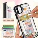 Shorogyt for iPhone 11 Wallet Case - Fits 5 Cards, Compatible with Magsafe Detachable Magnetic Credit Card Holder Leather Cardholder Cute Phone Cover Women Girls for Apple 11, Collage