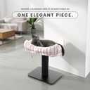 Modern Scratching Post for Indoor Cats - 15 High Cat Scratching Post with Bed Breeds - 15.7 x 11.6 Removable & Washable Cushion (Black Post with Pink Bed)