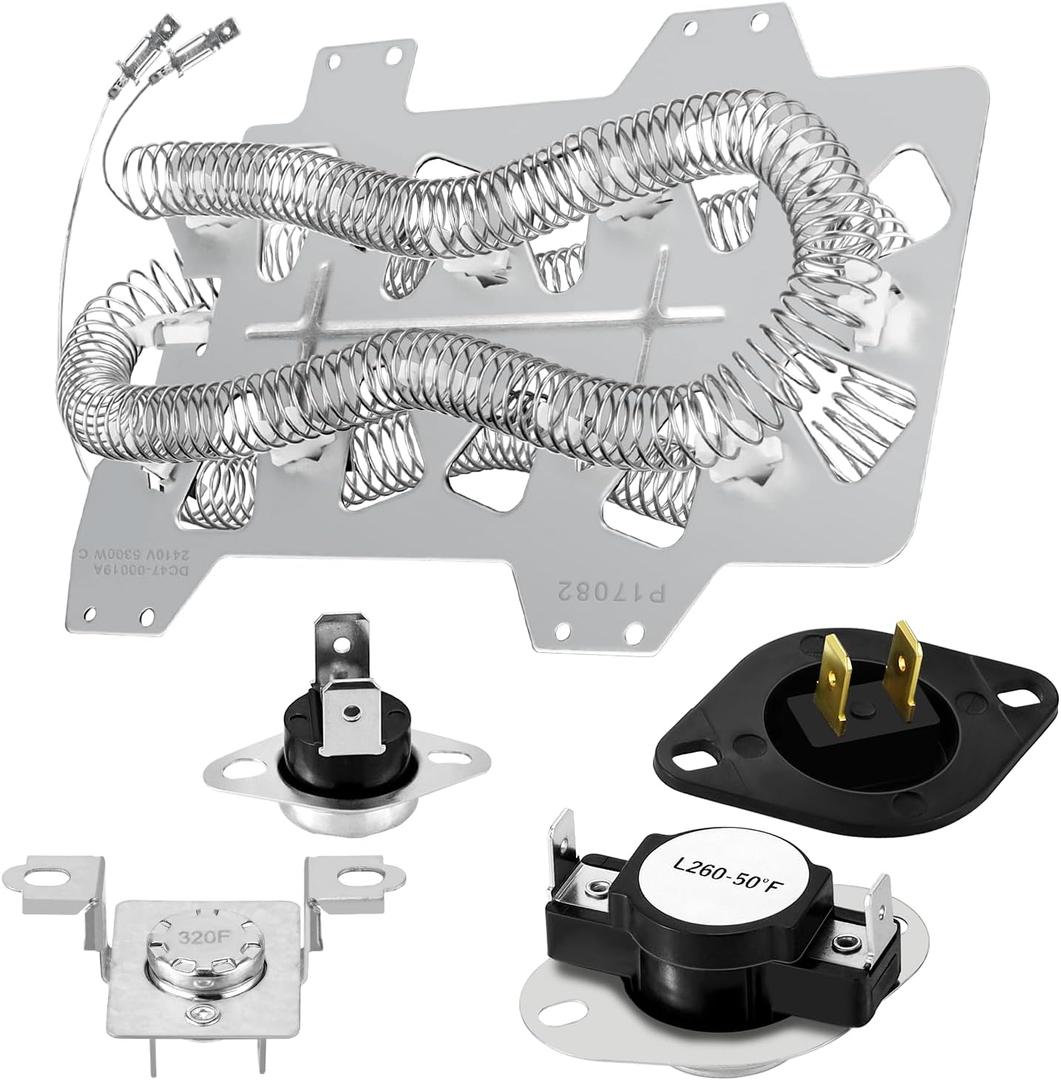 UpgradedDC47-00019A Heating Element for SAMSUNG Dryer DV42H5000EW/A3 DV45H7000EW/A2 DV40J3000EW/A2 DVE50R5400V/A3 DV42H5200EP/A3 DVE50R5200W/A3 DVE50M7450W/A3 3 DV210AEW/XAA by TOMOON