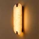 15.75" 2PCS Natural Marble Alabaster Wall Sconce Modern Hardwired Wall Light Fixture Marble Wall Sconce Natural Stone Material Wall Lamp for Stairs Suitable for Indoor InstallationLeaf shape