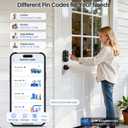 Veise VE017-K Fingerprint Smart Lock with 2 Knobs, App Control, Keyless Entry Front Door Lock Set, Electronic Touchscreen Keypad Deadbolt, Emergency Power Port, Easy Install, Auto-Lock, Matte Black