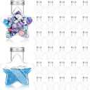 Yinkin 30 Pcs 5.5 oz Star Sand Art Bottles Plastic Clear Sand Bottles with Lids Candy Jars for DIY Craft Decoration Party(Aluminum Lid)
