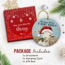 2 x Goat Christmas Ornament 2025 - Funny Goat Gifts for Goat Lovers, Women, Men, Farm Animal Ornaments for Family, Friends, Farmers - Rustic Ceramic Hanging Holiday Decorations