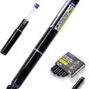 WRITECH Retractable Fountain Pen Set: Fine Nib Black Ink Pens Includes 5 Ink Cartridges Smooth Writing for Sketching Journaling Calligraphy Gift (Black)