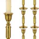 Gold Candle Holders Vintage Decor - Romadedi Solid Brass Candlestick Taper Holder for Wedding Christmas Table Centerpiece Mantel Home Decoration 5.5 Inch Set of 6