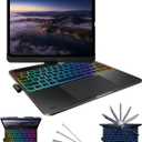 typecase Keyboard Case for iPad Pro 13-inch (M4, 2024) & iPad Air 13-inch (M2), Trackpad, 360 Rotatable, Wireless Keyboard, 11-Colors Backlit for iPad Pro 12.9 (6th/5th/4th/3rd Gen), Space Black