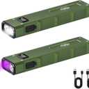 EDC Flashlight Rechargeable 2Pack, 9Mode Flat Flashlights High Lumens, LED Flashlight EDC, Small Flashlights Mini, Portable Pocket Flash Lights with UV Light, Magnetic Bright Flash Light for Working