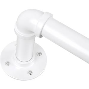 1 Inch Curtain Rods for Windows 66 to 120, Outdoor Industrial Adjustable Blackout Curtain Rod, Indoor Heavy Duty Wrap Around Drapery Pole, White, 66-120"