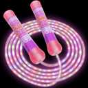 Light Up Jump Rope, LED Jump Rope for Kids Boys Girls Women Jumping Fitness, Tangle-Free Jumping Rope with Adjustable Size & Colorful Lights, Glow in The Dark Party Supplies Outdoor Indoor Exercise