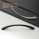 Goldenwarm Curved Cabinet Handles Solid Zinc Alloy Hardware for Dresser Brushed Nickel Drawer Pulls 5 Inch Hole Center, 25 Pack