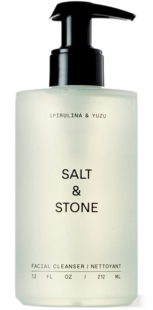 Salt & Stone Facial Cleanser for Women & Men, Spirulina & Yuzu Gentle Facial Wash with Hyaluronic Acid, Squalane, For All Skin Types, Vegan, Cruelty Free, 7.2 oz