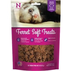 N-Bone 1 Pouch Ferret Soft Treats Bacon Flavor, 3 Oz, Best by 27 Aug 2026