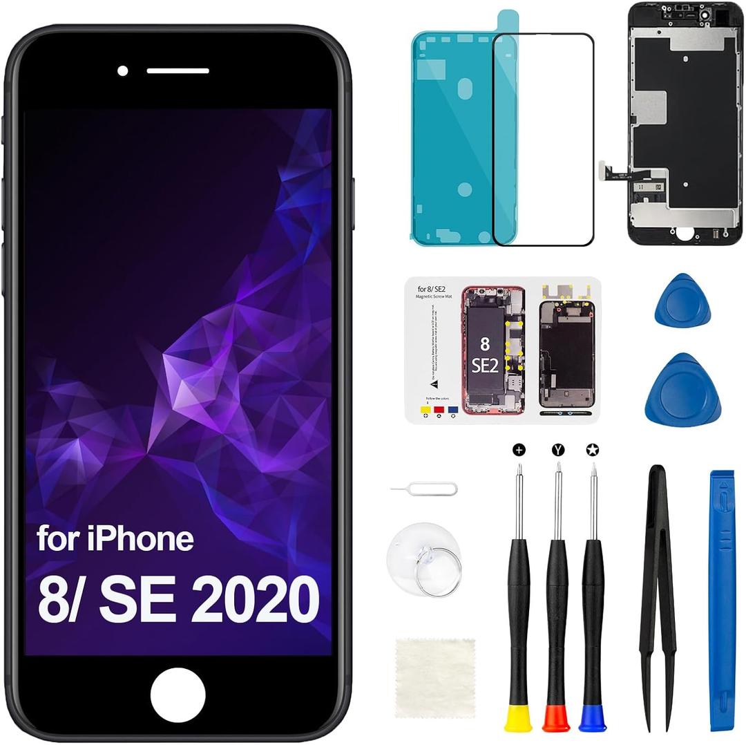 for iPhone 8 Screen Replacement 3D Touch LCD for iPhone SE 2020 Incell Display Digitizer Full Assembly Repair Tool Kit A1863 A1905 A1906 A2275 A2296 A2298 4.7 inch