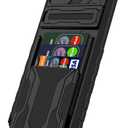for Samsung Galaxy A03s Wallet Case with Credit Card Holder Stand Kickstand Slim Rugged Shockproof Heavy Duty Defender Armor 【Military Grade】 Protective Phone Case - Black