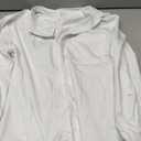 siliteelon Womens Button Down Shirts Dress Shirts Long Sleeve Blouses V Neck Solid Casual Tunics Tops with Pockets (White, L)