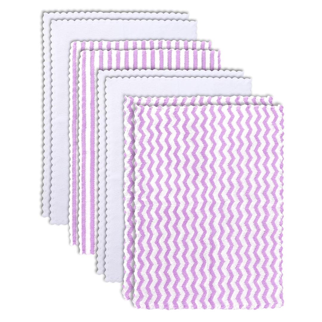 8 Pack Super Soft Baby Burp Cloths, Baby Washcloths, Ultra Absorbent Large Newborn Burping Cloth for Boy and Girl, Milk Spit Up Rags, Unisex for Baby Sensitive Skin, Purple and White, 16  12 Inch
