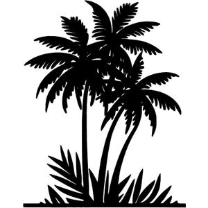Benziso Palm Tree Metal Wall Art Tropical plants Wall Decor Beach Theme Wall Sculptures Coastal Wall Hanging for Bathroom Living Room Indoor Outdoor (Black)