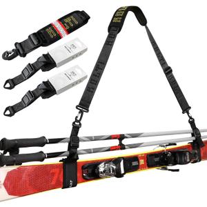 Kolti Ski Strap & Pole Carrier, Adjustable Shoulder Straps Features Cushioned Shoulder Pad & Strong Buckle (Black)