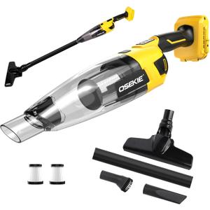 Cordless Handheld Vacuum Compatible with DeWalt 20V Max Battery (Tool Only), 17000Pa Brushless Motor Portable Car Vacuum with Washable HEPA Filter & Multi-Nozzles for Auto, Home, Office & Pet Hair