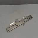 Prime-Line U 10385 Door Strike, for Use with 5-1/2 In. and 6 In. Hole Spacing On Dead Latch and Deadbolt, Steel, Satin Nickel (Single Pack)