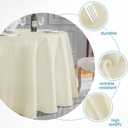 VidaFete Tablecloth 10 Pack 120inch Round Table Cloth Polyester, Stain Wrinkle Resistant Polyester Dining Table Cover for Kitchen Dinning Party Wedding Round Tabletop Buffet Decoration(Ivory)