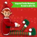 The Original Elf 12" Plush Christmas Elf Doll Poseable Shelf Sitter with Flexible Dangling Legs Perfect for Christmas Decorations, Toy Elf for Kids, Mini Elves, and Tree Topper (Boy)