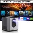 Mini Projector with WiFi Bluetooth, Android 9.0 Smart Portable Projector Supported 4K, Auto Keystone, 300 ANSI, Home Theater Projectors for Bedroom Outdoor, Compatible Phone/Laptop/HDMI/TV Stick