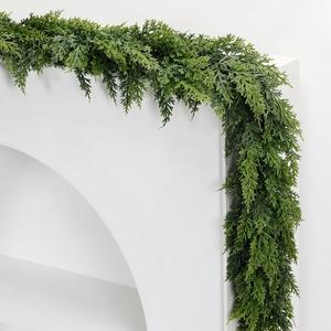 Norfolk Pine Garland, 6FT Green Cedar Realistic for Outdoor Mantle Tabletop Stairs Railing