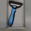 Pet Grooming Combo - Blue Deshedding Brush with Metal Comb for Detangling and Dematting Long, Matted Fur on Cats and Dogs