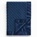 Pro Goleem Baby Soft Minky Dot Blanket with Silky Satin Backing Baby Gifts for Boys and Girls (Navy Blue, 30 x 40)