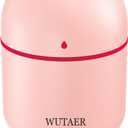 Portable Small Humidifier, WUTAER USB Personal Desktop Humidifier for Car, Office Room, Bedroom, Auto Shut-Off, 2 Mist Modes, Super Quiet(220ml, Pink)